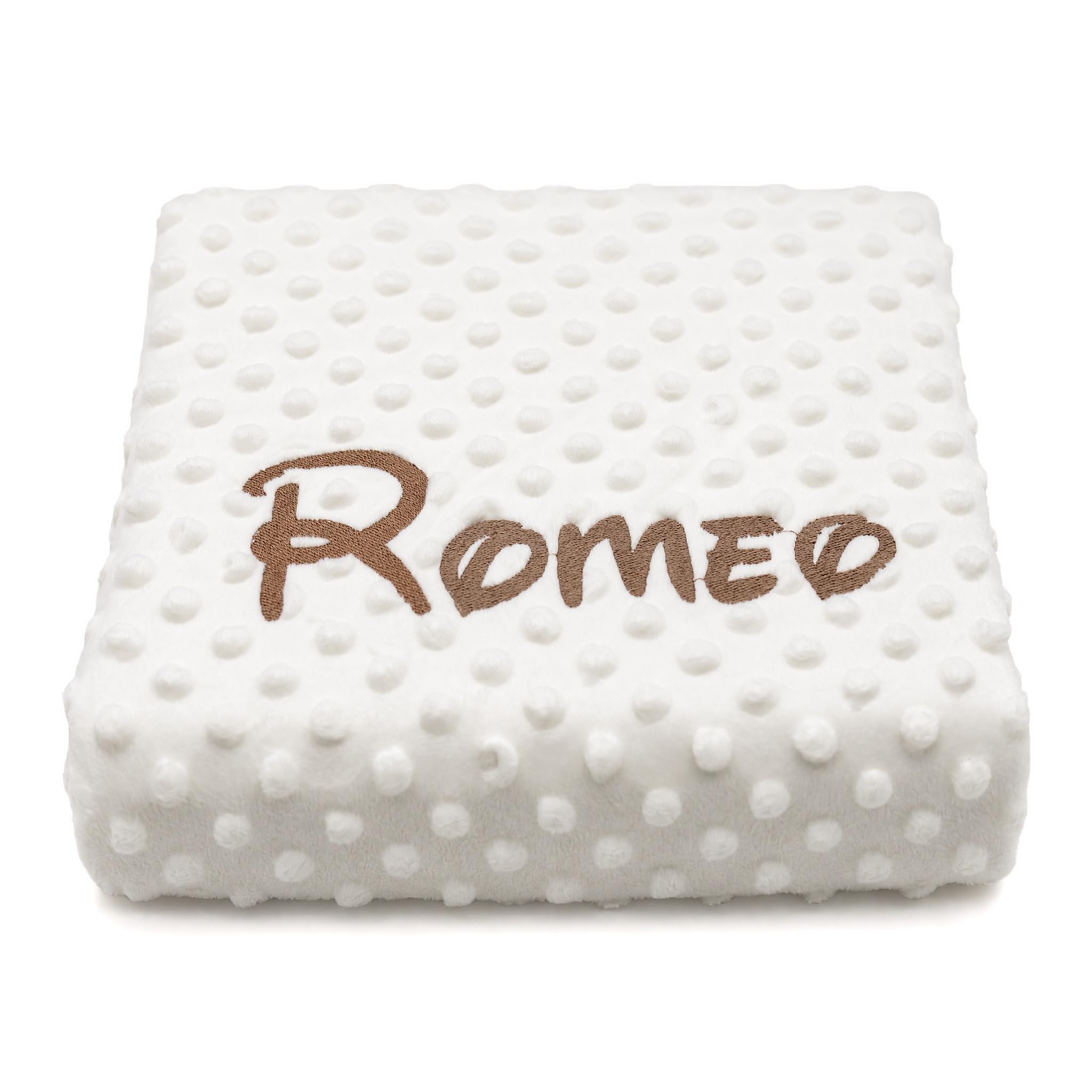 various Manta Bebé Personalizada con Nombre Bordado, 80x110 cm, Manta Suave y Cálida para Recién Nacido, Microfibra 100% Poliéster, Regalo Original para Bebé, Cuna y Cochecito (Beige)