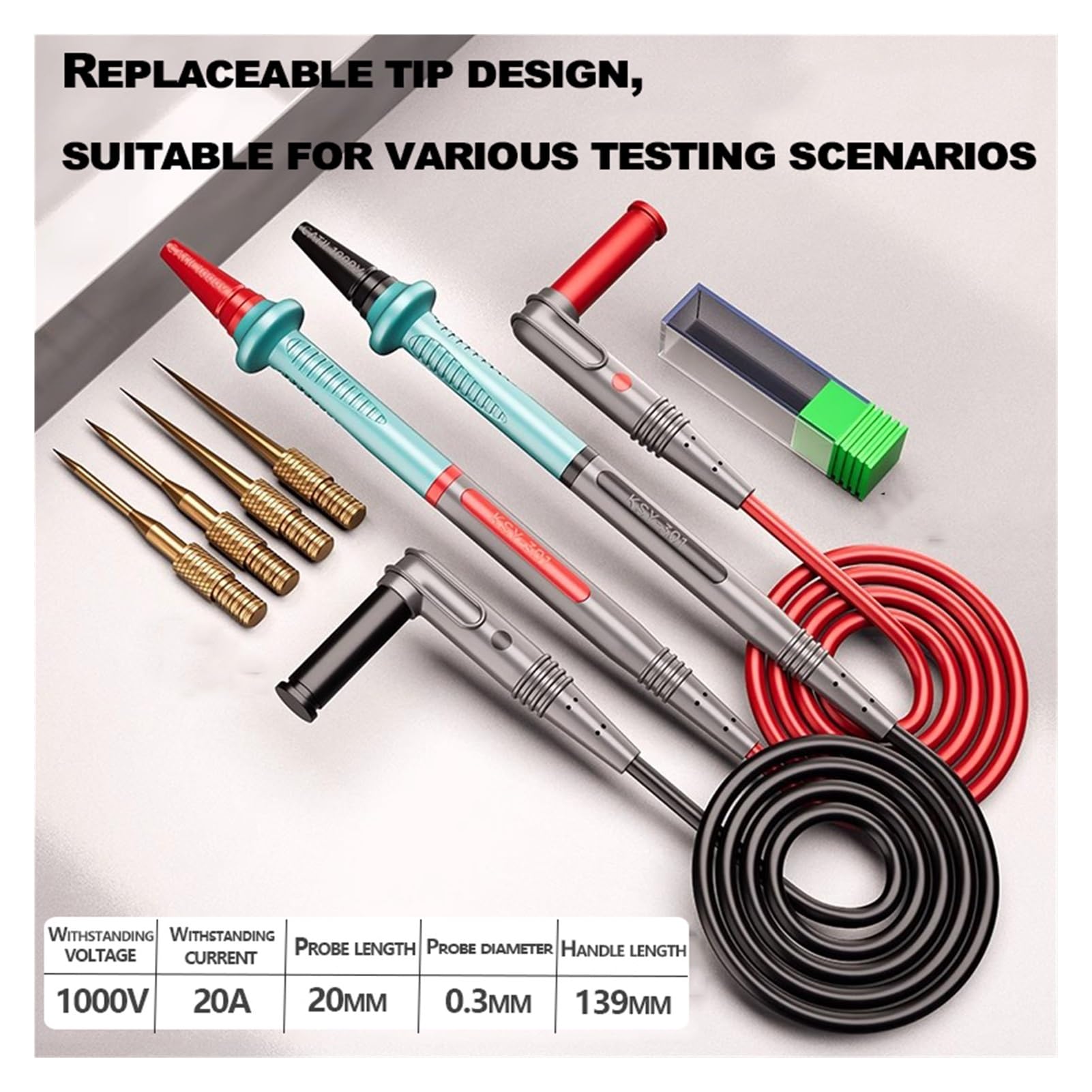Digital Multimeter Probes, 1000V 10A Universal Needle Tip Test Leads(AC 151)