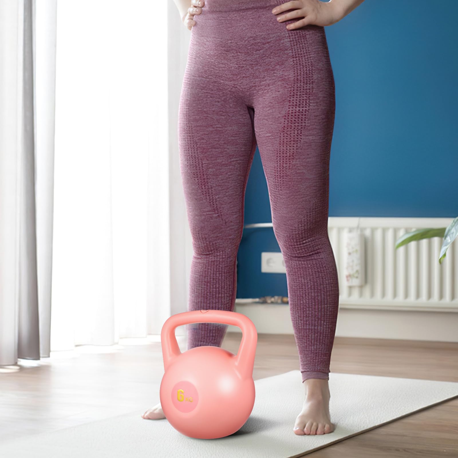 Healvian Wassergefüllte Kettlebell aus Robustem PE Material 6 kg Kompakte Größe für Heim und Unterwegs Krafttraining Trainingsgerät für Männer und Frauen
