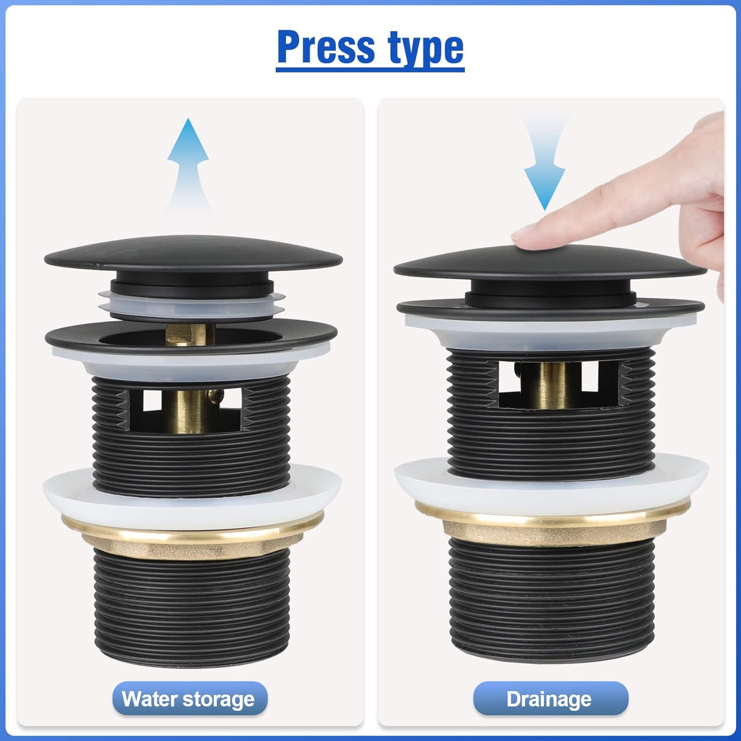 Pop-up Drain Kit for Freestanding Bathtub Tub Drain/Stopper,Freestanding Bathtub Drain Stopper,Suitable for Most Freestanding Bathtub