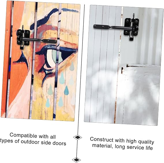 Bolt Gate Latch Automatic Gravity Lever Post Mount for Wood Fence Swing Self-Latching