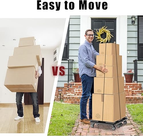 Miniatura 5 de SOLEJAZZ Furniture Mover Dolly - 4 ruedas resistentes para muebles pequeños, rodillos con 4 ruedas de capacidad de 440 libras, plataforma rodante