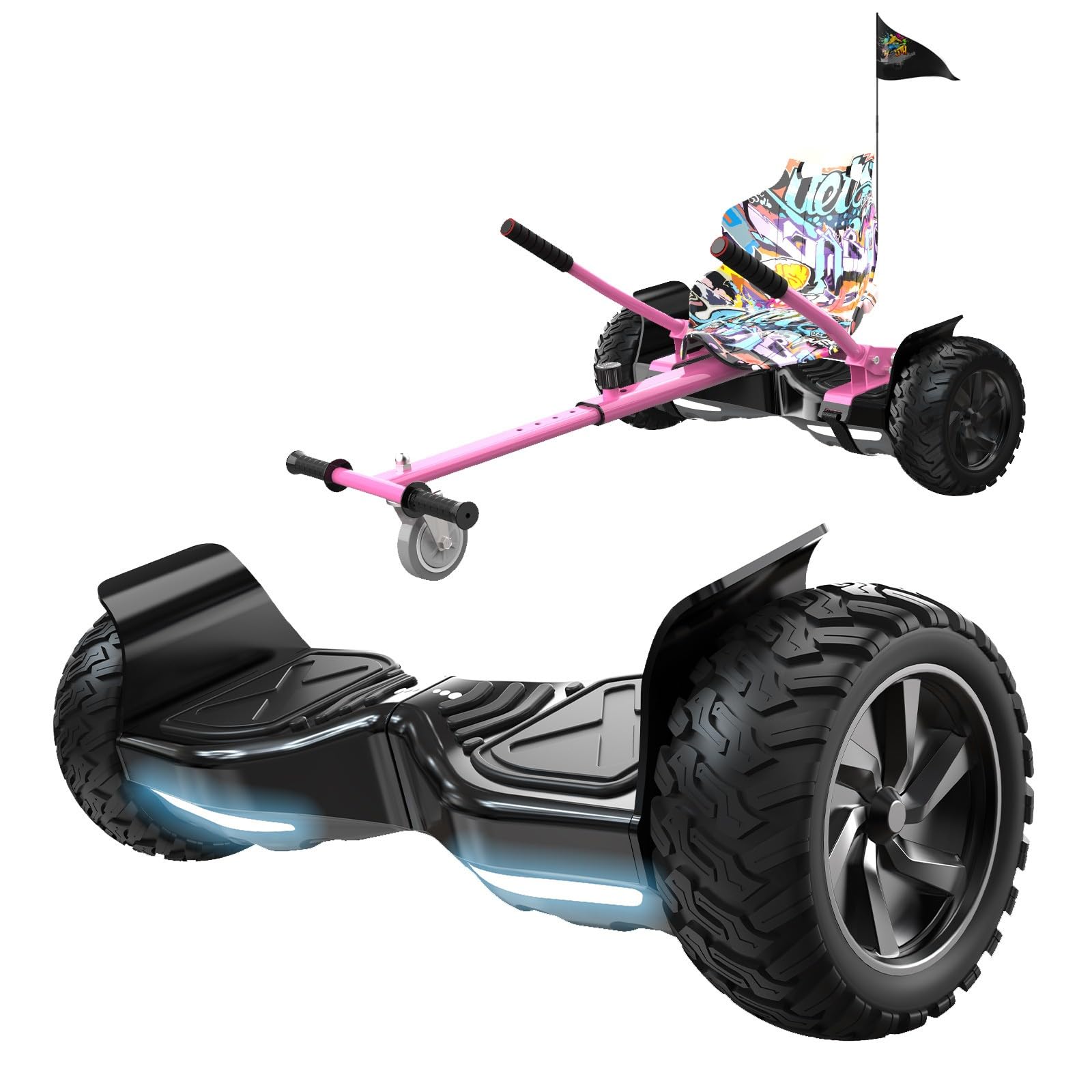 RCB Hoverboards SUV mit Sitz Hoverboards Off-Road, App-fähige Bluetooth, 8,5 '' Hummer + Hoverkart Go Kart für Self Balancing Scooters, Geschenk für Kinder
