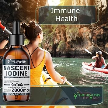 Nascent Iodine Supplement | 2800mcg | Potassium Iodide | Iodine Drops | 100% Vegan | Clear Color | Large 2oz