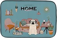 Vista 63 de Caroline's Treasures CK7824DDM - Tapete absorbente para secado de platos con diseño de bulldog inglés, rojo y blanco, para encimera de cocina, 14 x