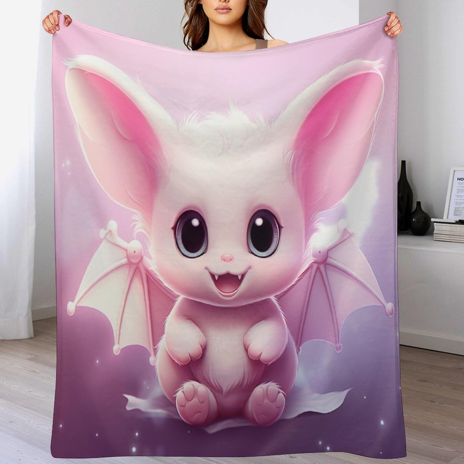 Manta de murciélago 150x200 cm de franela para cama y sofá en cuatro estaciones