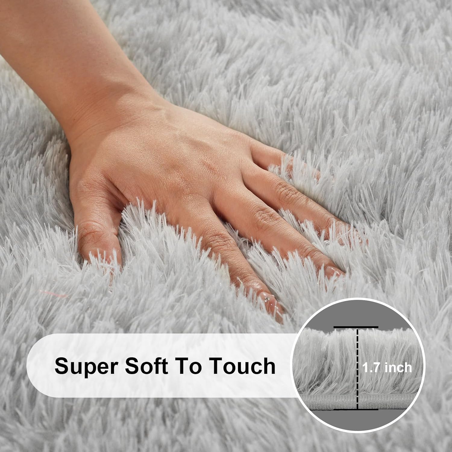 Area Rugs 9x12 Living Room, Large Fluffy Rugs for Bedroom, Fuzzy Shag Soft Non-Slip Carpet for Kids Girls and Boys Nursery Dorm Indoor Room Home Decor (9ft X 12ft, Tie-Dyed Grey) Tie-dyed Grey 9' x 12' (Rectangular)