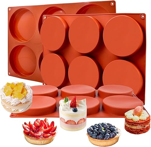 Moldes de silicona para magdalenas de 4 pulgadas, moldes para huevos gigantes, paquete de 3 moldes redondos de silicona para hornear de 6 cavidades