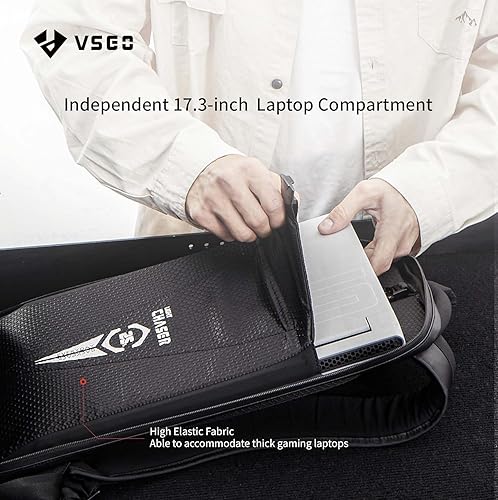 Miniatura 7 de VSGO Mochila para cámara impermeable, compartimento para laptop de 15.6 pulgadas, Negro -, Ciudad