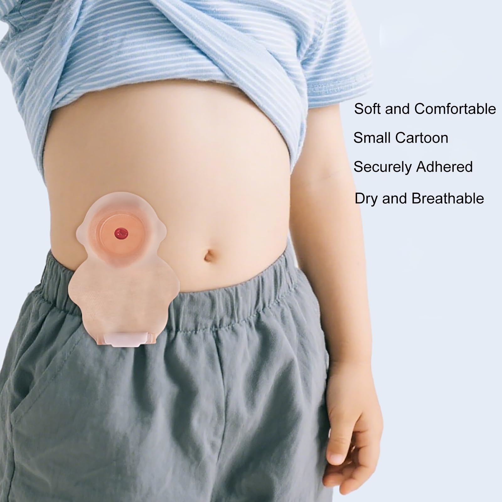 10 Bolsas De Estoma para Niños, Suministros de Ostomía de Una Pieza, Bolsas Drenables para El Cuidado de Estomas de Ileostomía, Corte a Medida de 10 MM a 40 Mm, Forro No Tejido