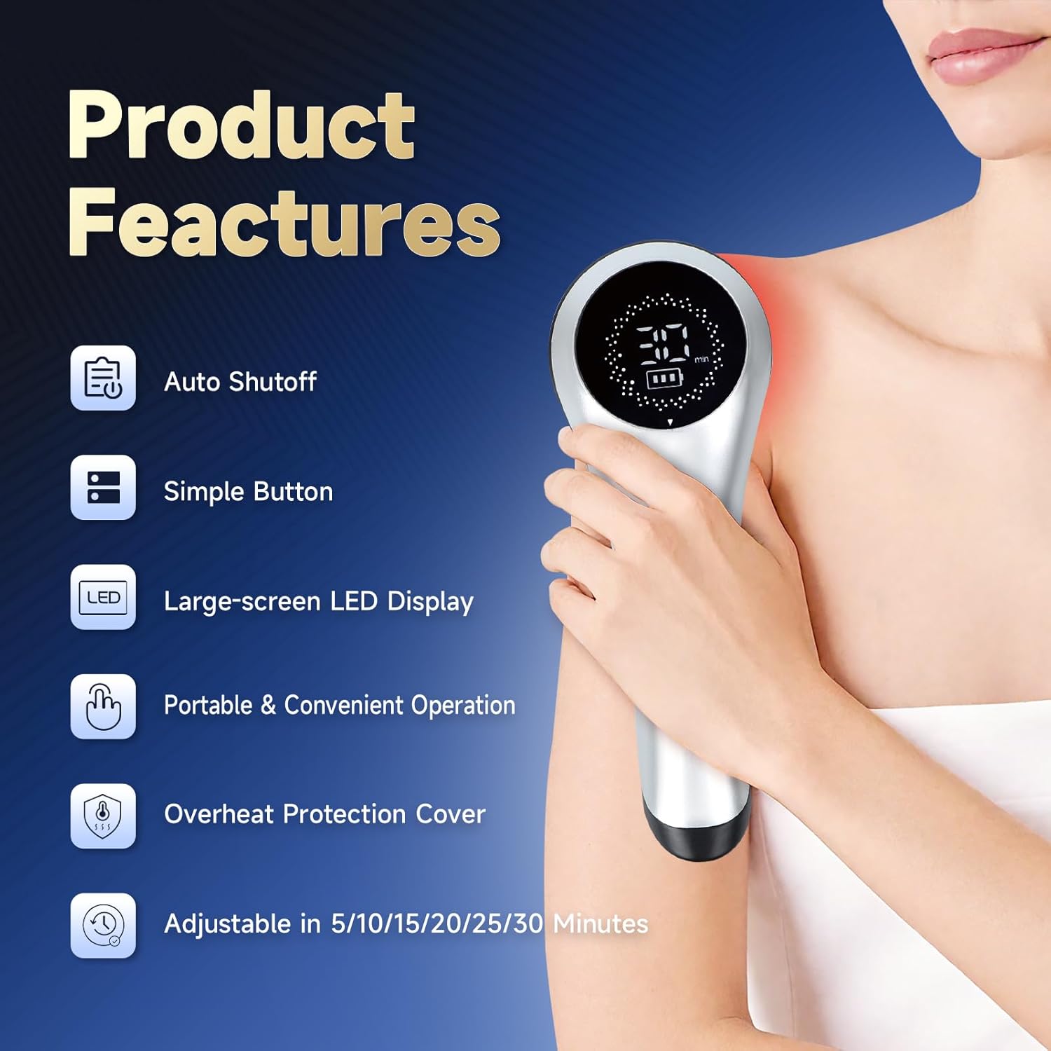 Infrared Red Light Therapy for Pet, Ariysah Cold Laser Therapy Device with Magnetic Cover, Home Handheld Light Therapy Device, Suitable for Body Pain Relief, Gifts for the Elderly(3*808nm+13*650nm)