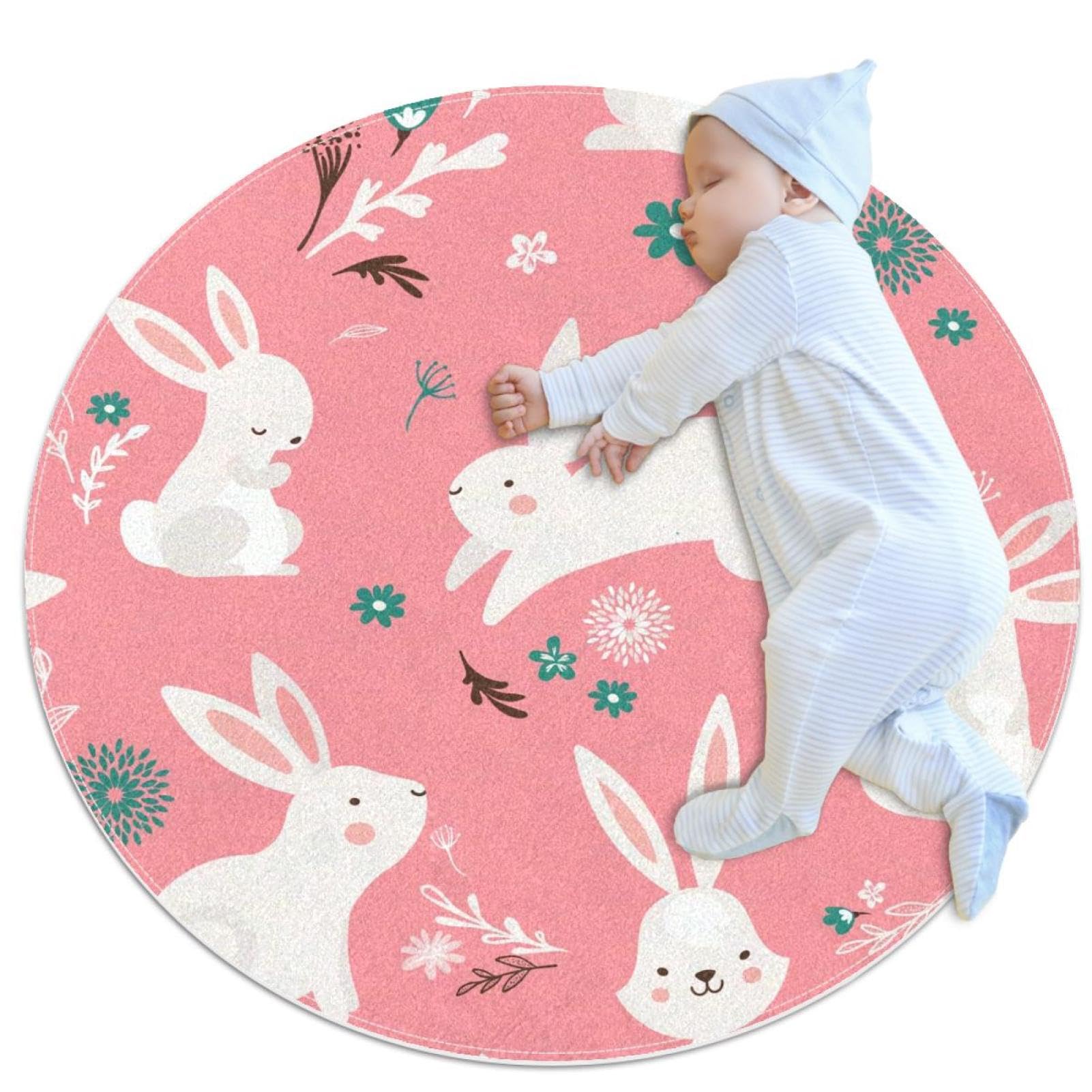 Tapis lapin de Pâques antidérapant pour chambre enfant et salon