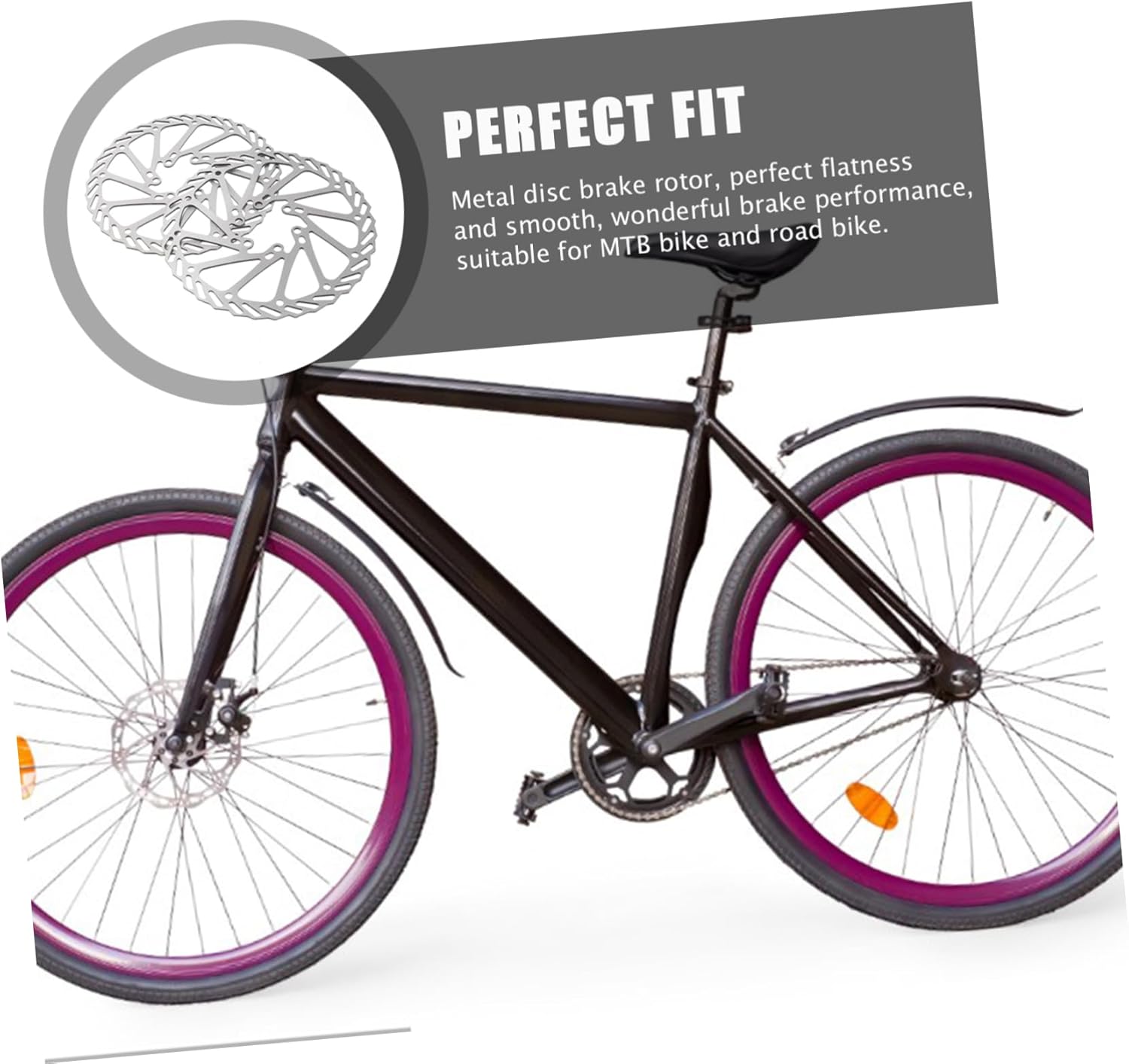 Mikikit 1set Bike Disc Brake Kit Bike Disc Left Right Set Hand Brake Lever Derailleur Cable Cable Rotor Smooth Powerful Braking System