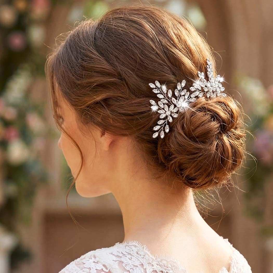 Amazon.com : Unicra Silver Hair Pins Rhinestone Wedding Hair