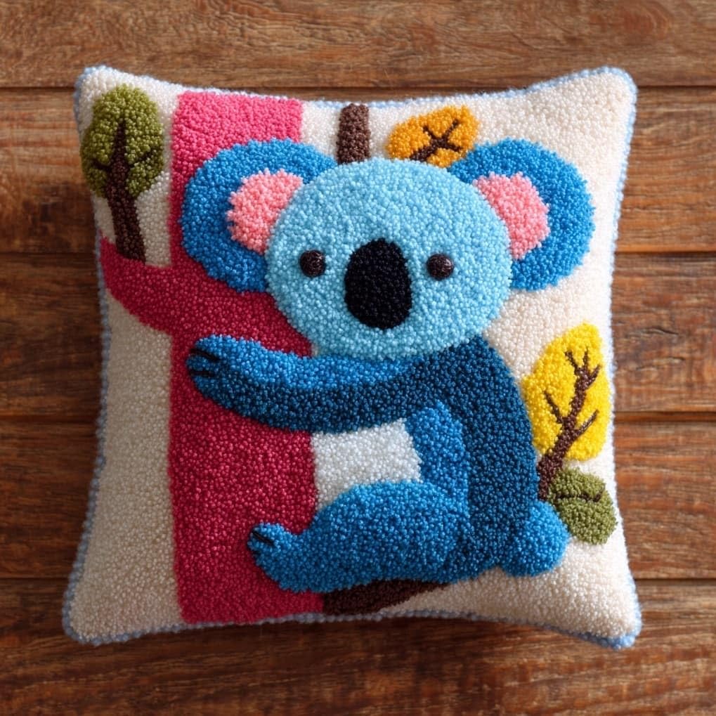 AxiangziK Beginners DIY Crochet Pillow Kit,Cute Koalas