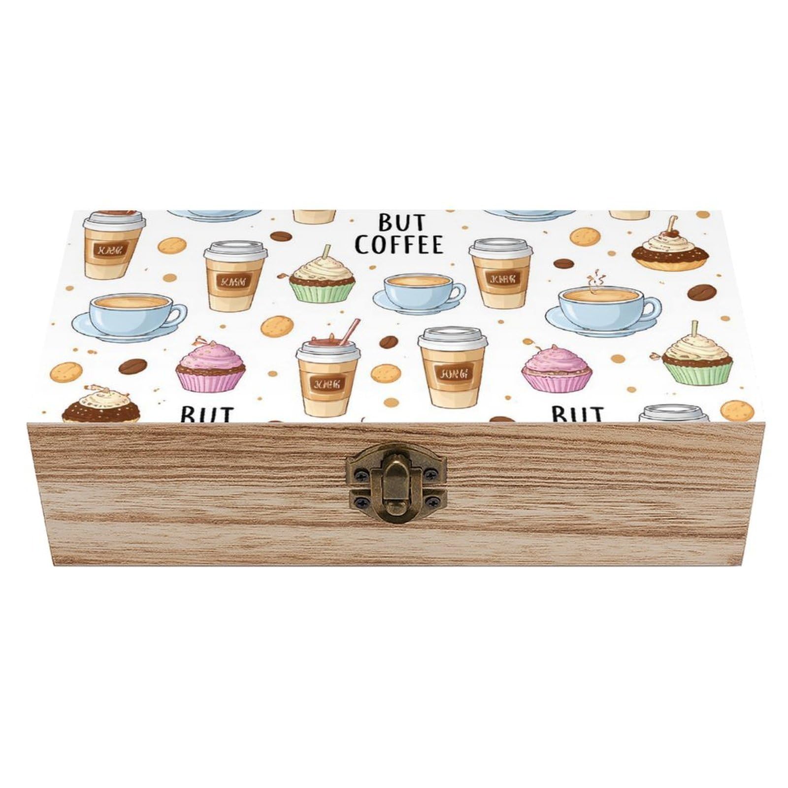 HLBSDM Coffee Nut Wooden Storage Box