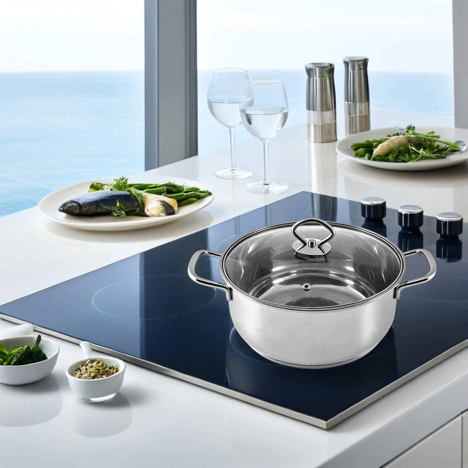 Asas Laterales de Acero Inoxidable Antiescaldaduras para Ollas Grandes, 6 Unidades, Mango de Olla Desmontable, Accesorio de Repuesto para Utensilios de Cocina, Distancia