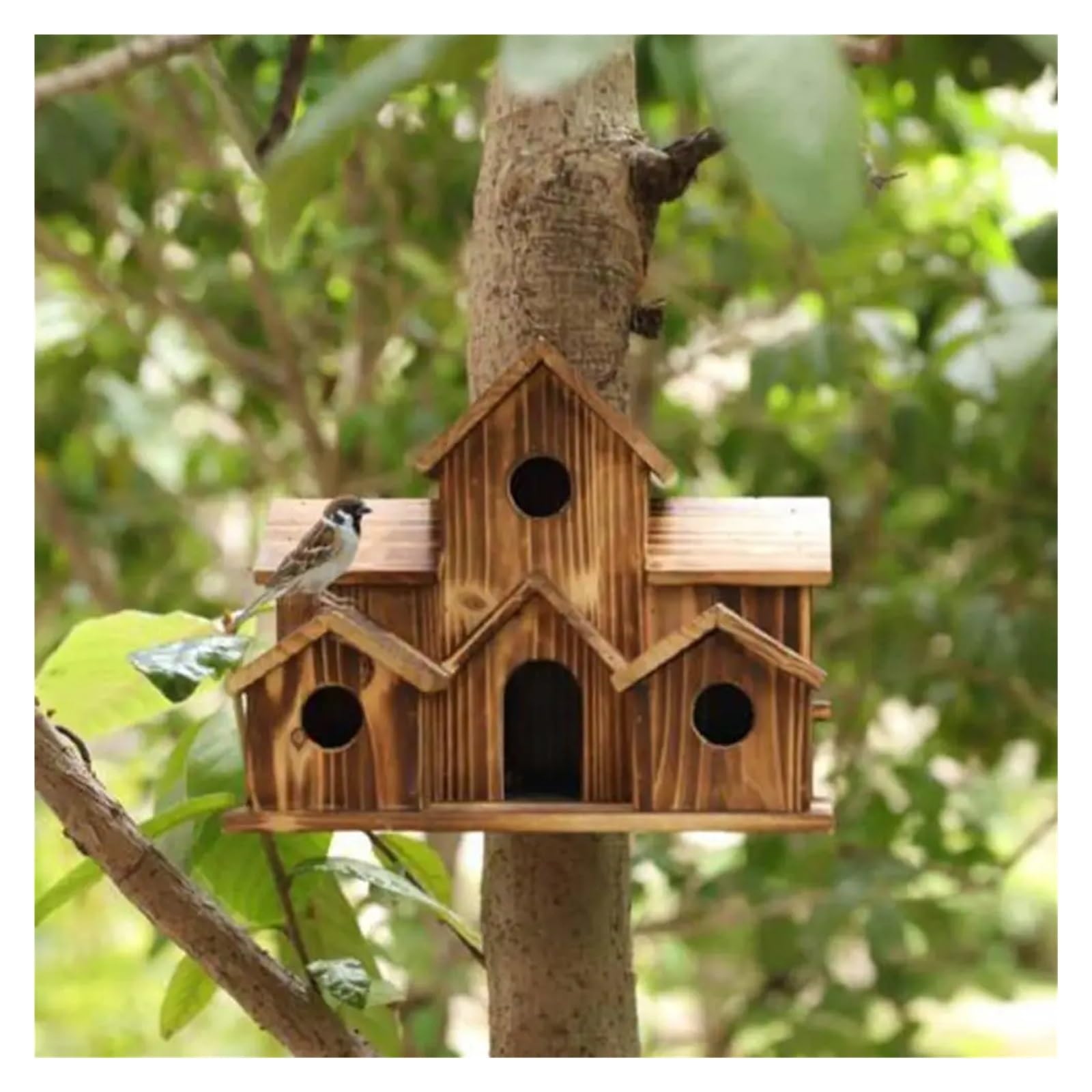 Nistkasten Vogelnest aus Holz for den Außenbereich, Vogelhütte, Kolibri-Haus for Zuhause, Basteln, Wildvogelnest, Garten, Vogelhaus-Dekoration