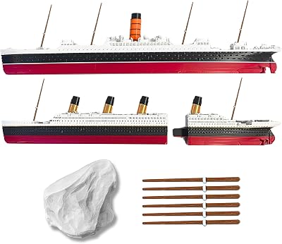 2Pack Split In Half Titanic & RMS Carpathia Model Ship 1 Ft Long Assembled Titanic Toys For Kids, Historically Accurate Titanic Toy, Titanic Ship, Titanic Cake Topper, Titanic Figurine