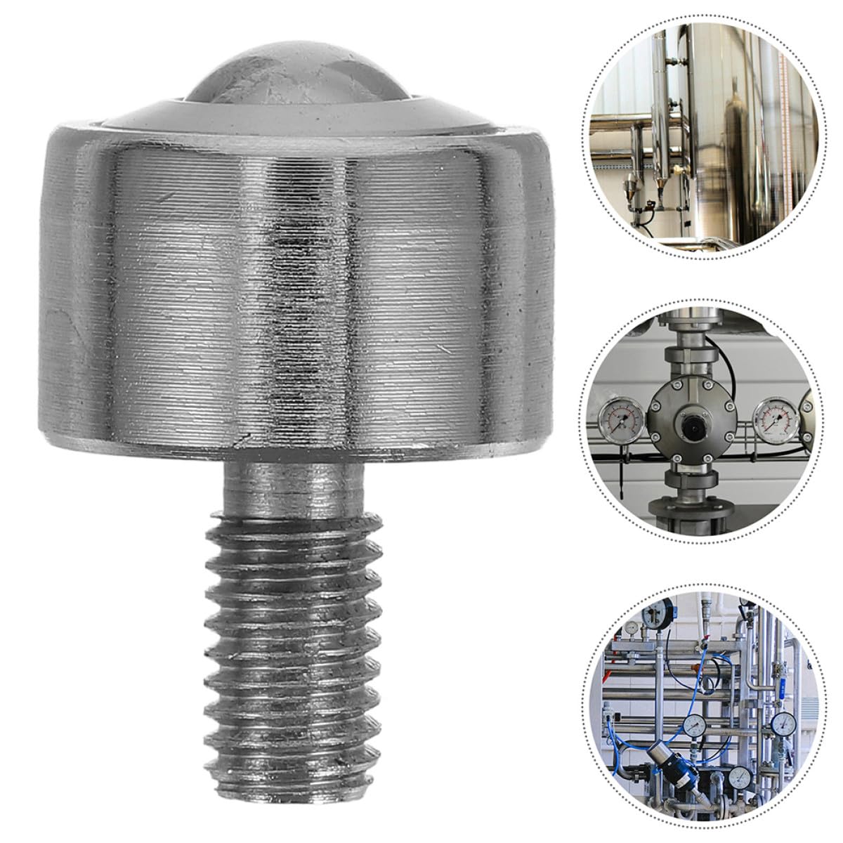 UKCOCO 2pcs 1 Inch Threaded Roller Ball Transfer Bearings Heavy Duty Metal Transfer Casters for Material Handling and Industrial Transmission Applications