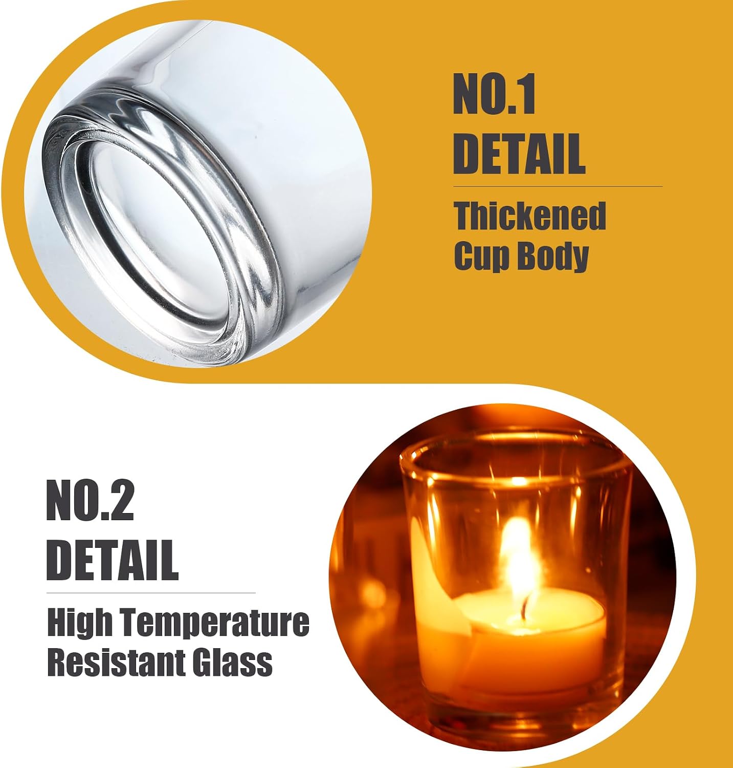 Jeffbaubl 12 Pack Votive Candle Holders, Clear Glass Tealight Candle Holder