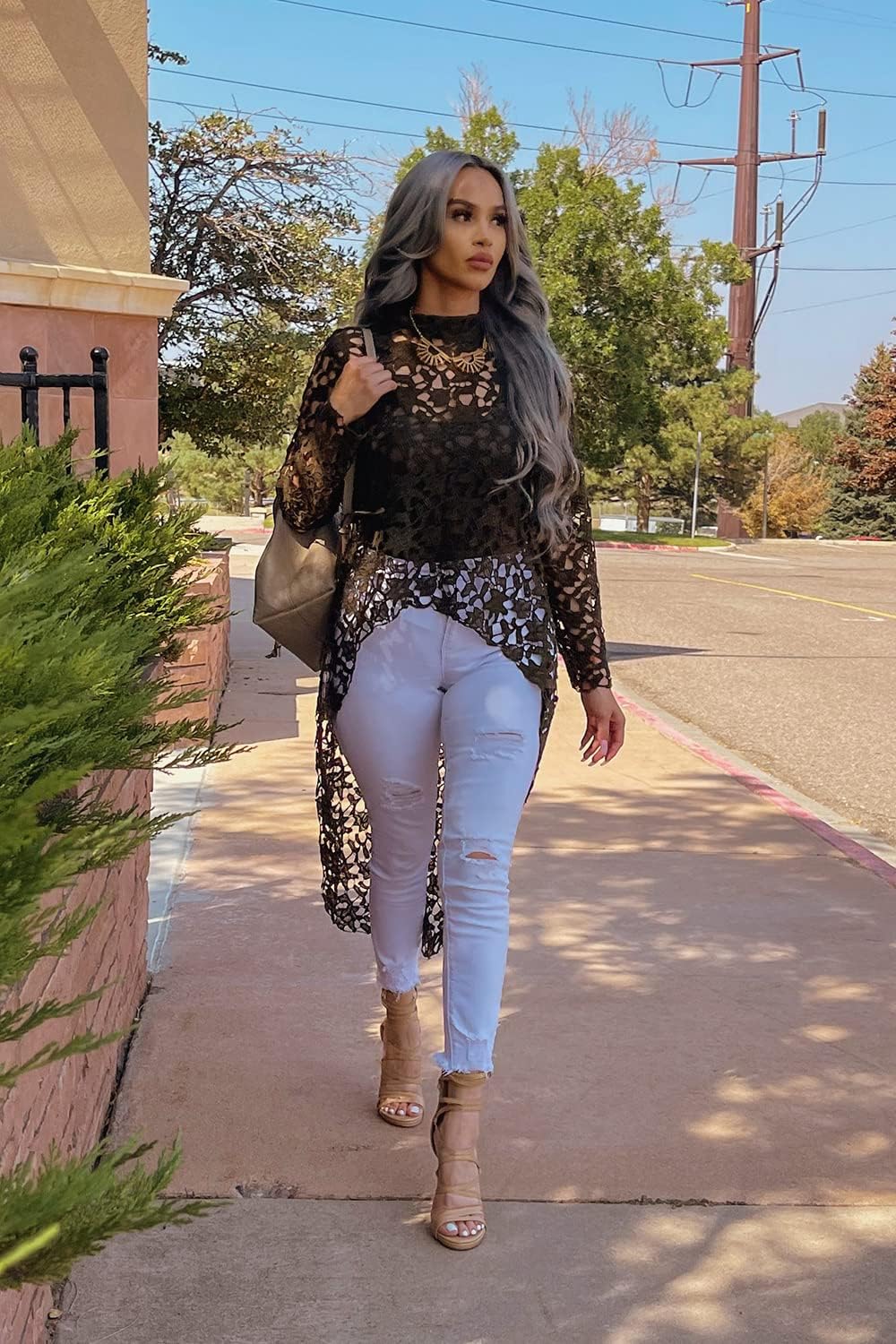 PRETTYGARDEN Women's Long Sleeve Round Neck High Low Asymmetrical Irregular Hem Casual Tops Blouse Shirt Dress - Image 6