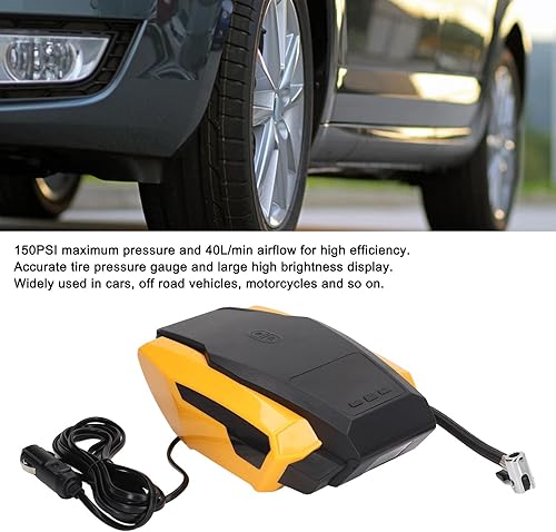 Miniatura 8 de ATJ-1166S Inflador de neumáticos 150PSI Compresor de aire portátil Bomba de neumáticos de 12 V con bomba de aire de luz LED para automóvil