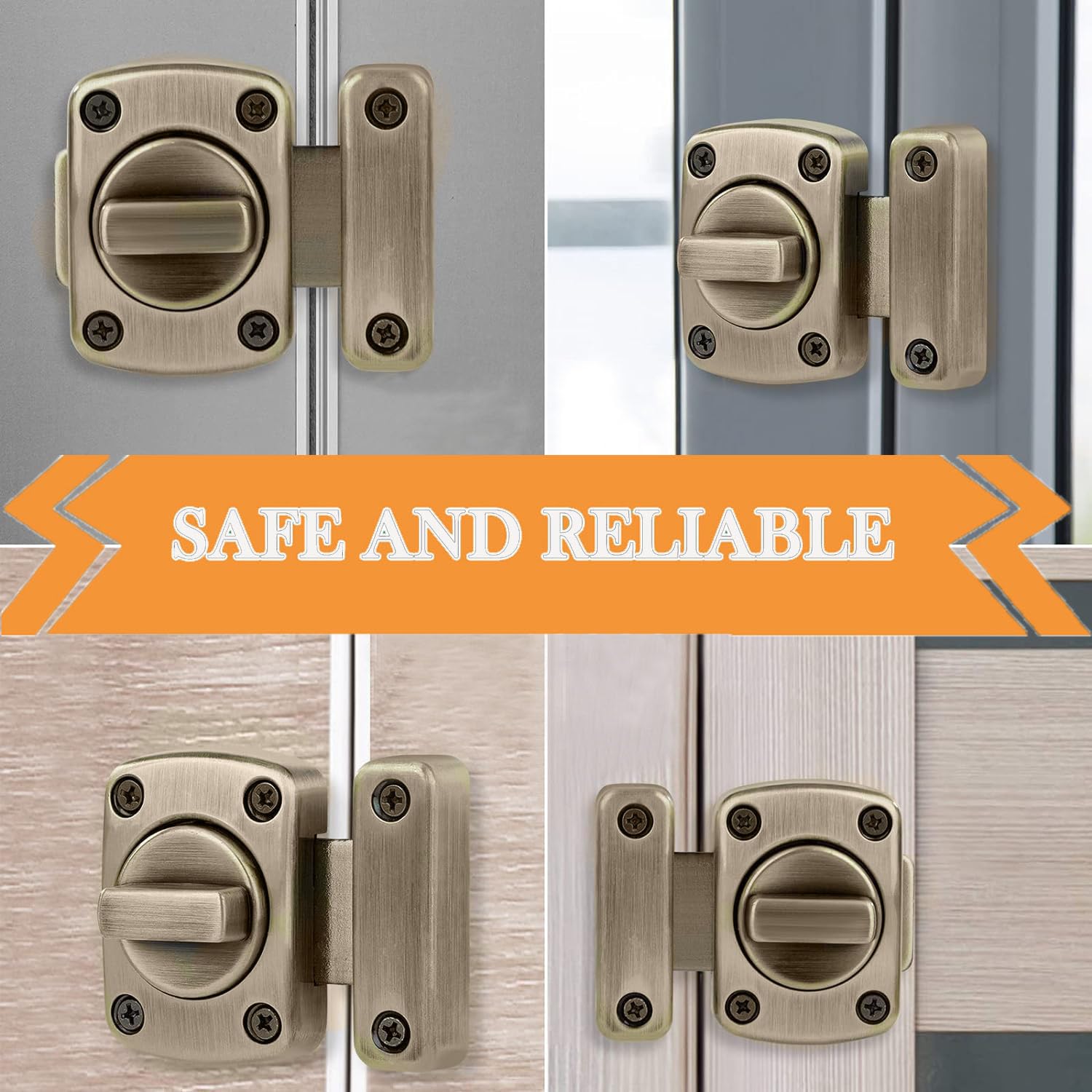 ZiYuya Bathroom Toilet Door Lock Latch, Rotate Bolt Gate Latch Sliding Door Lock - Image 2
