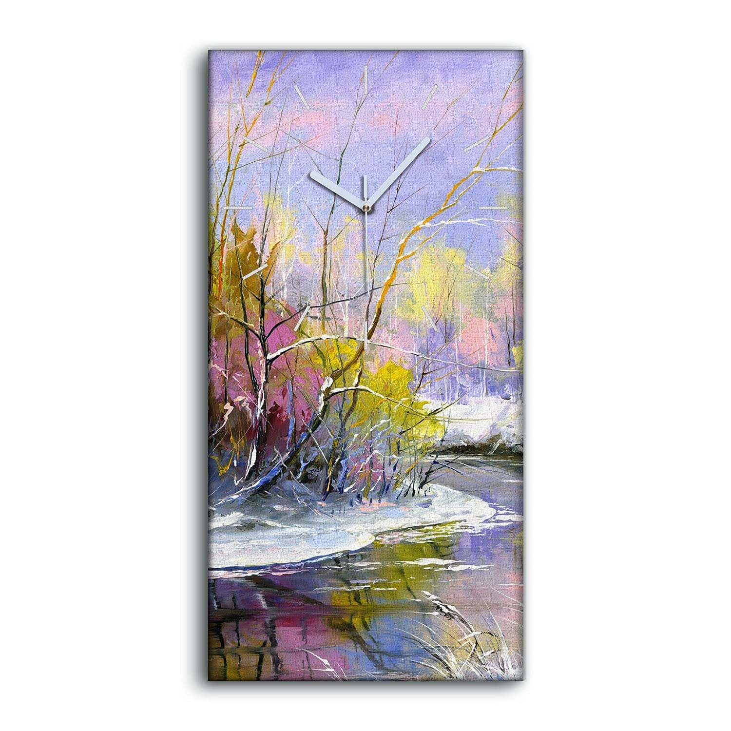 Horloge Salon et Chambre Toile 30x60 Nature d'Hiver