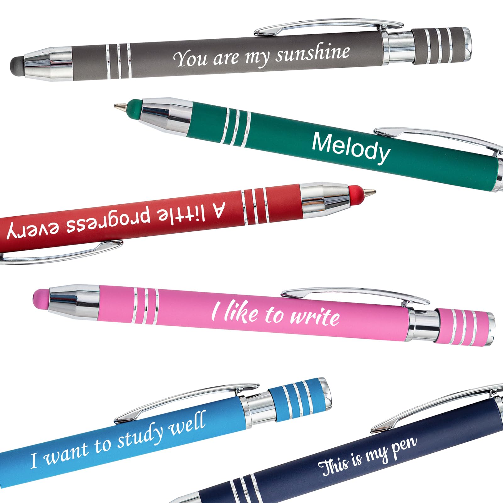Bolígrafos Personalizados, Bolígrafos Personalizados con Nombre, Bolígrafo Grabado Personalizado con Lápiz Óptico para Bodas, Negocios, Hombres y Mujeres, Tinta Negra Paquete de 36
