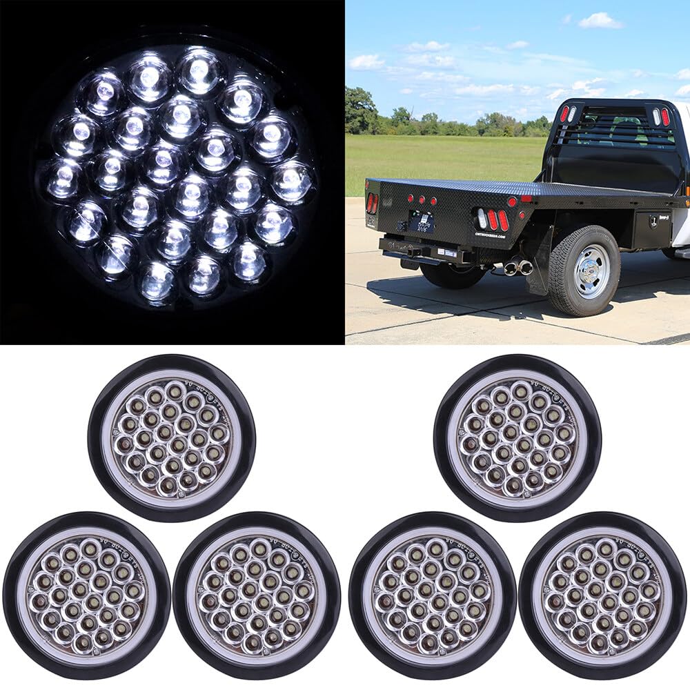 LIGBT 4 Inch Round LED Trailer Lights Kit - 2 Stop/Turn Tail Lights, 16" Light Bar, 10 Side Markers