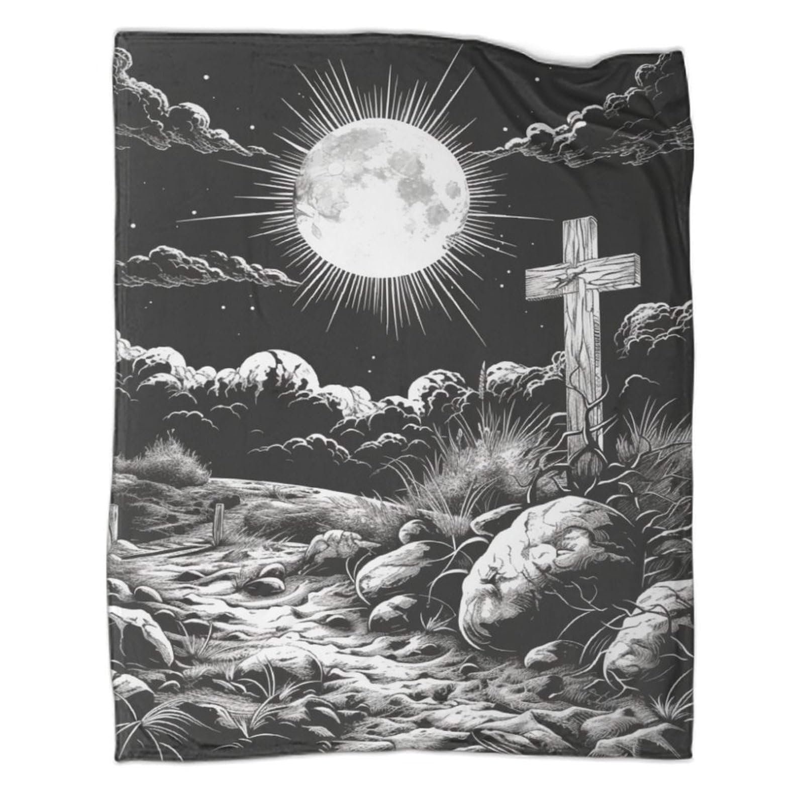 Couverture chaude et moelleuse à motif croix pour un confort thermique idéal au lit ou au salon