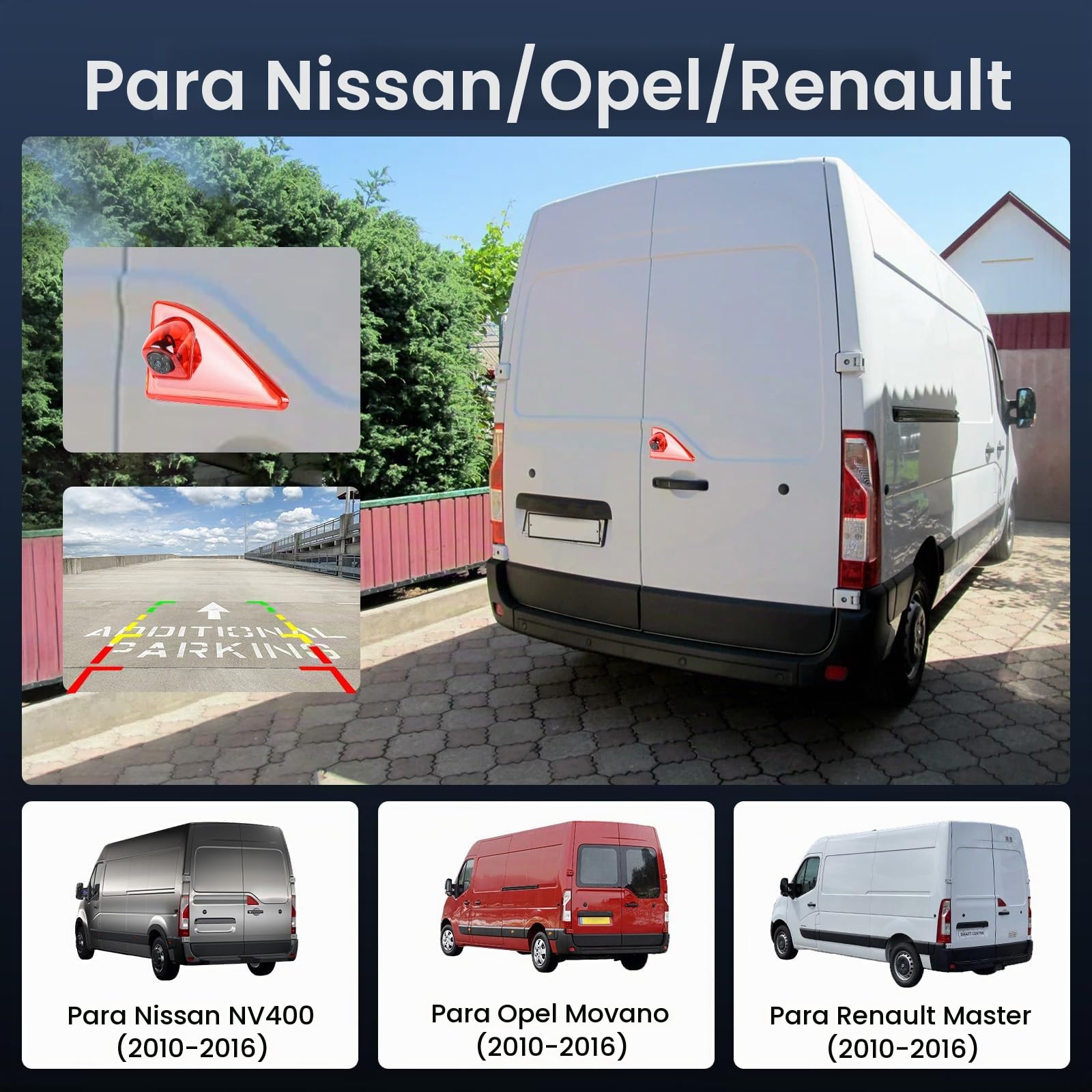 Inefala Luz de Freno Cámara Trasera para Master Movano NV400 2010-2016