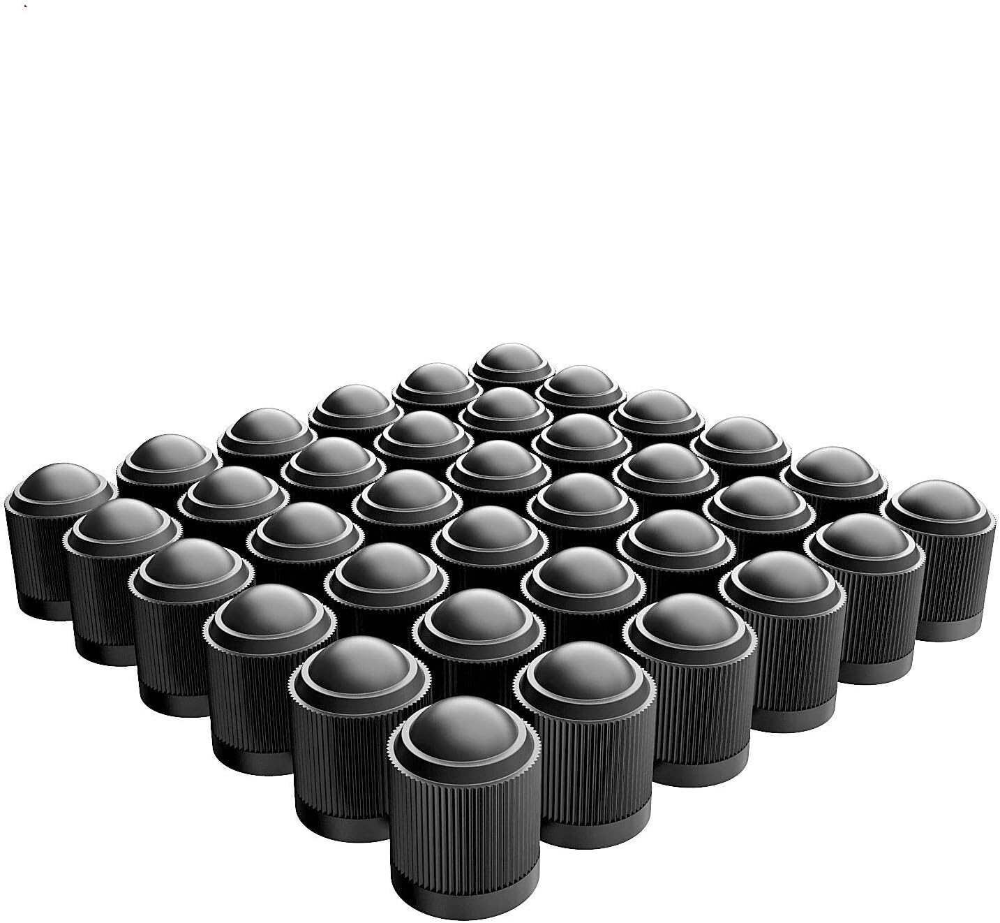 PPpanda Valve Dust Caps,Tire Caps Valve Stem Caps Tyre Valve Dust Caps Dustproof Tire Cap for Car, Motorbike, Trucks, Bike and Bicycle(ONLY Schrader Valve) 36pcs,Black