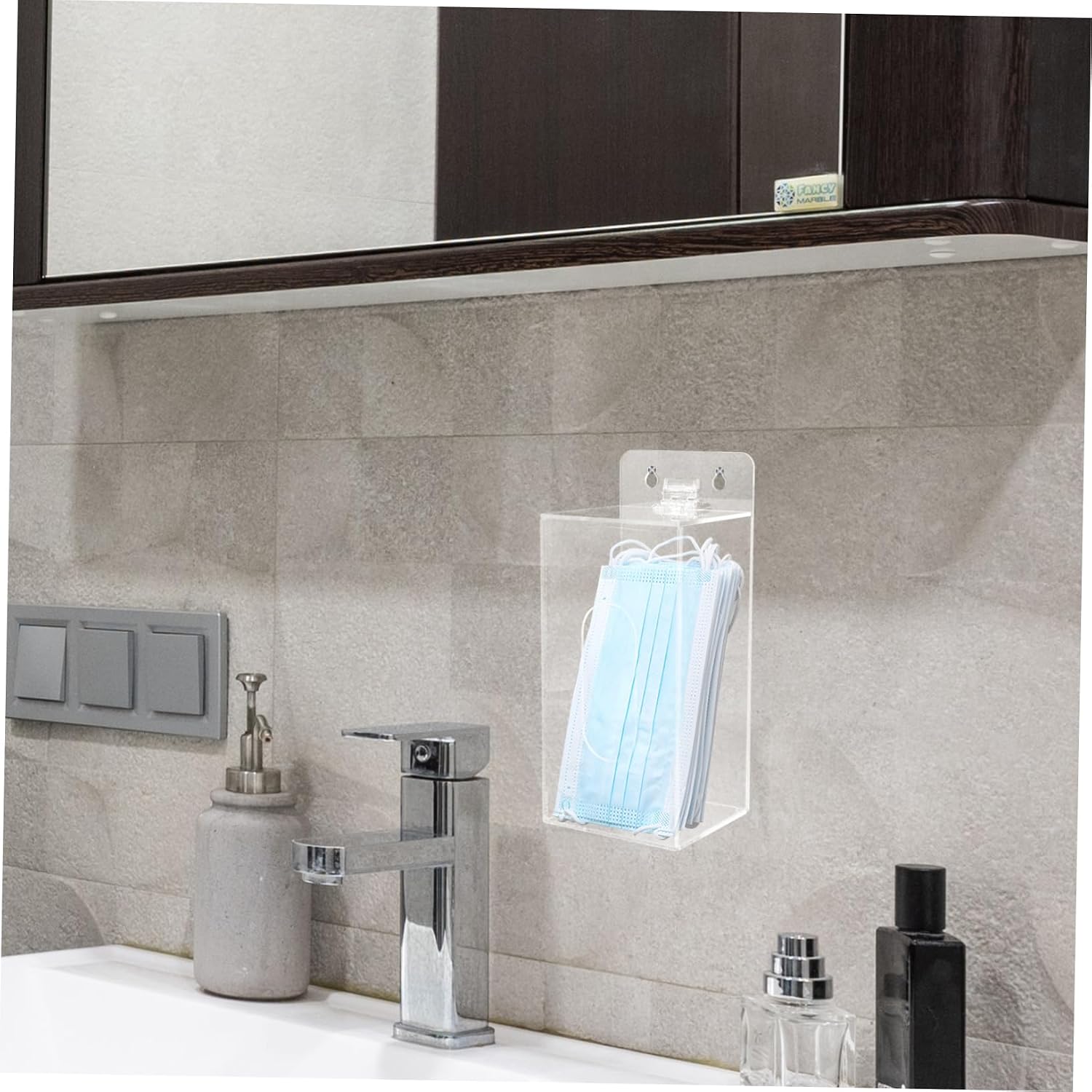 Glove Holder Storage Box Mask Dispenser Wall Mount Acrylic Box for Gloves Mask Holder for Home Office