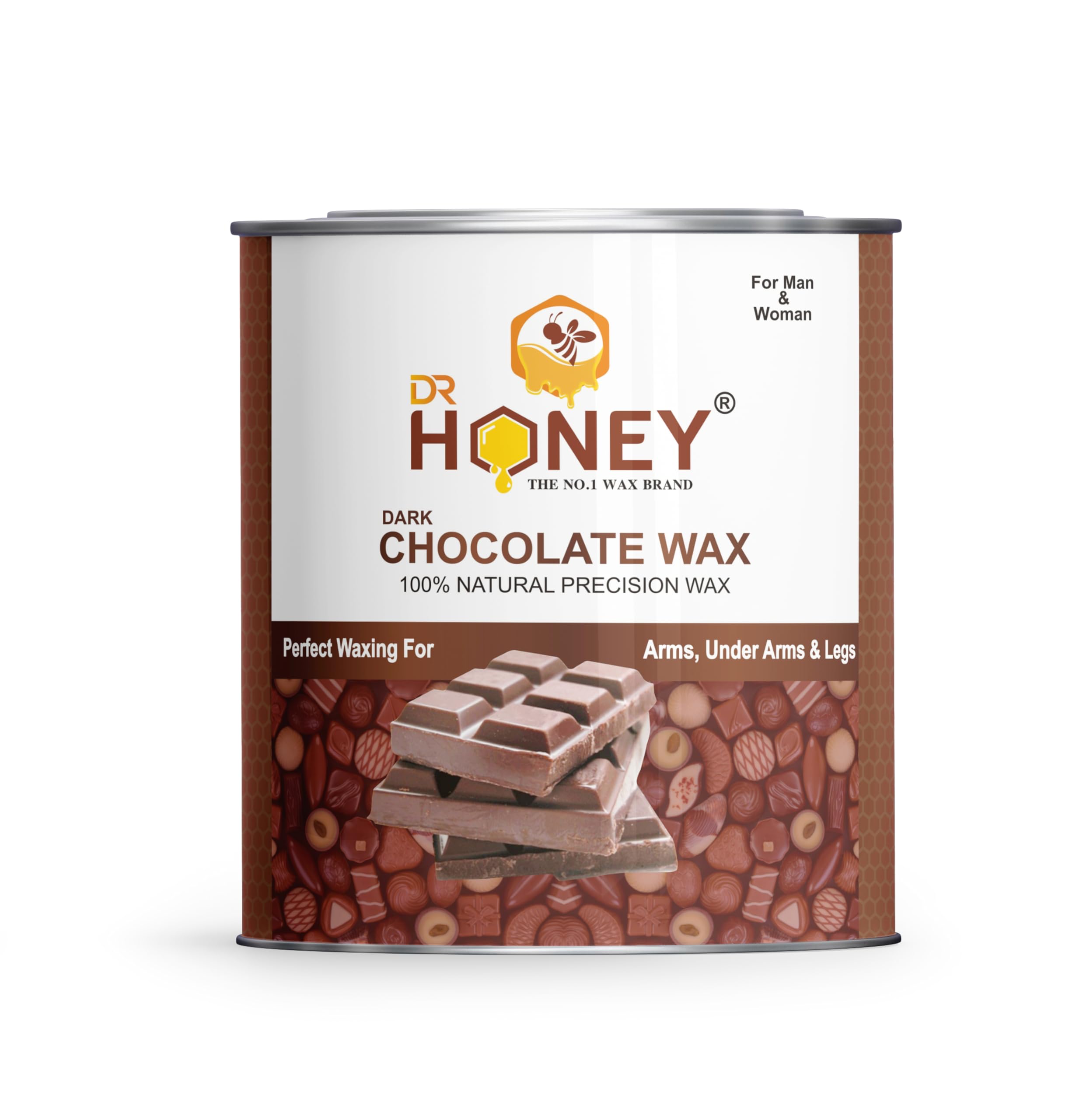 DR HONEY Dark Chocolate Hair Removal Wax Removes Tan, Dead Skin, brightens & moisturizes skin | For Arms, Legs, chest, and Full body-image-30