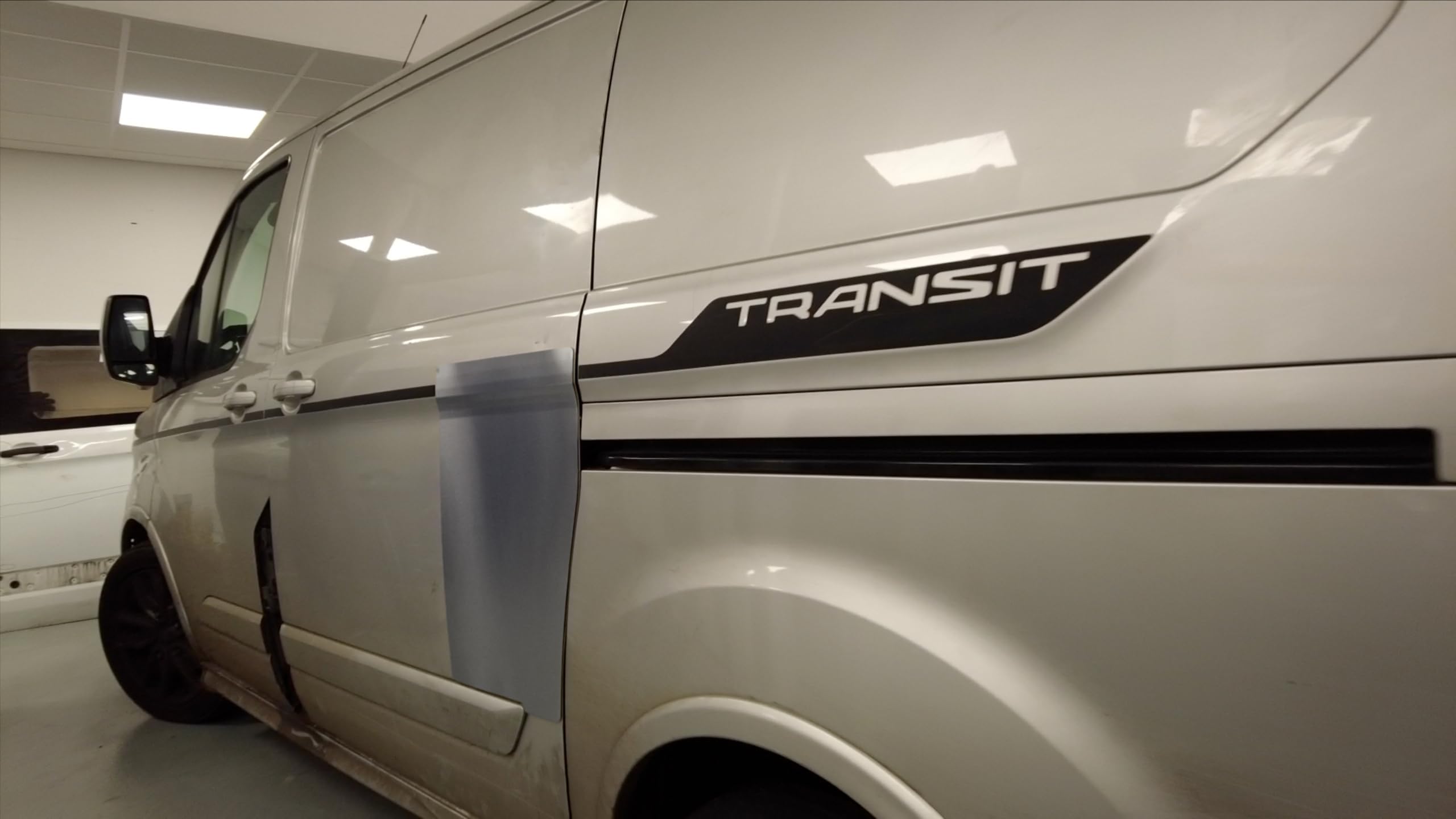 Sussex Installations Brushed Stainless Xxl Security Shield For Ford Transit Custom Mk1 2013-2023 Left Door Brushed