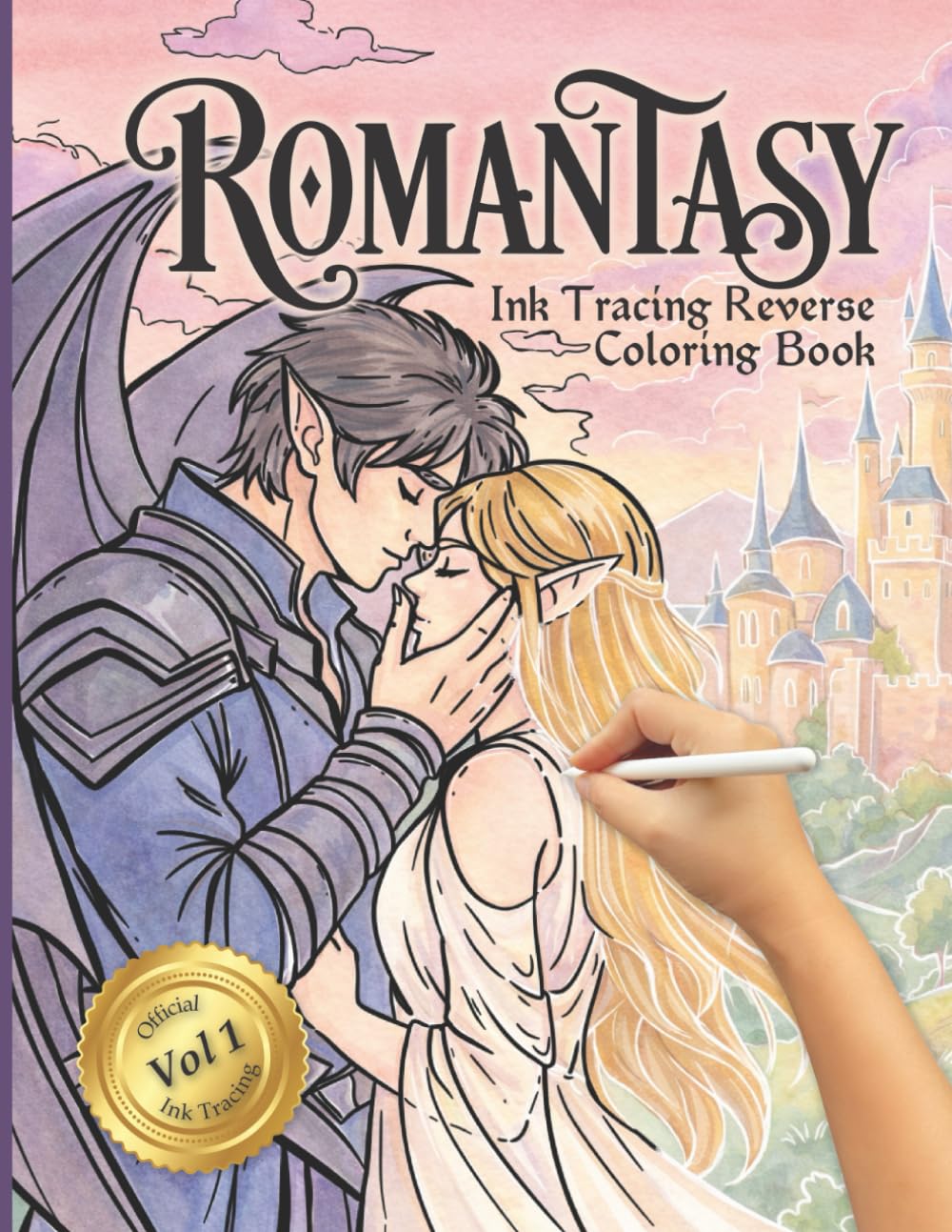 Romantasy Ink Tracing Reverse Coloring Book: A Monotone Tracing Experience for Fantasy Romance Lovers – A Thoughtful Gift for Mindfulness and Relaxation