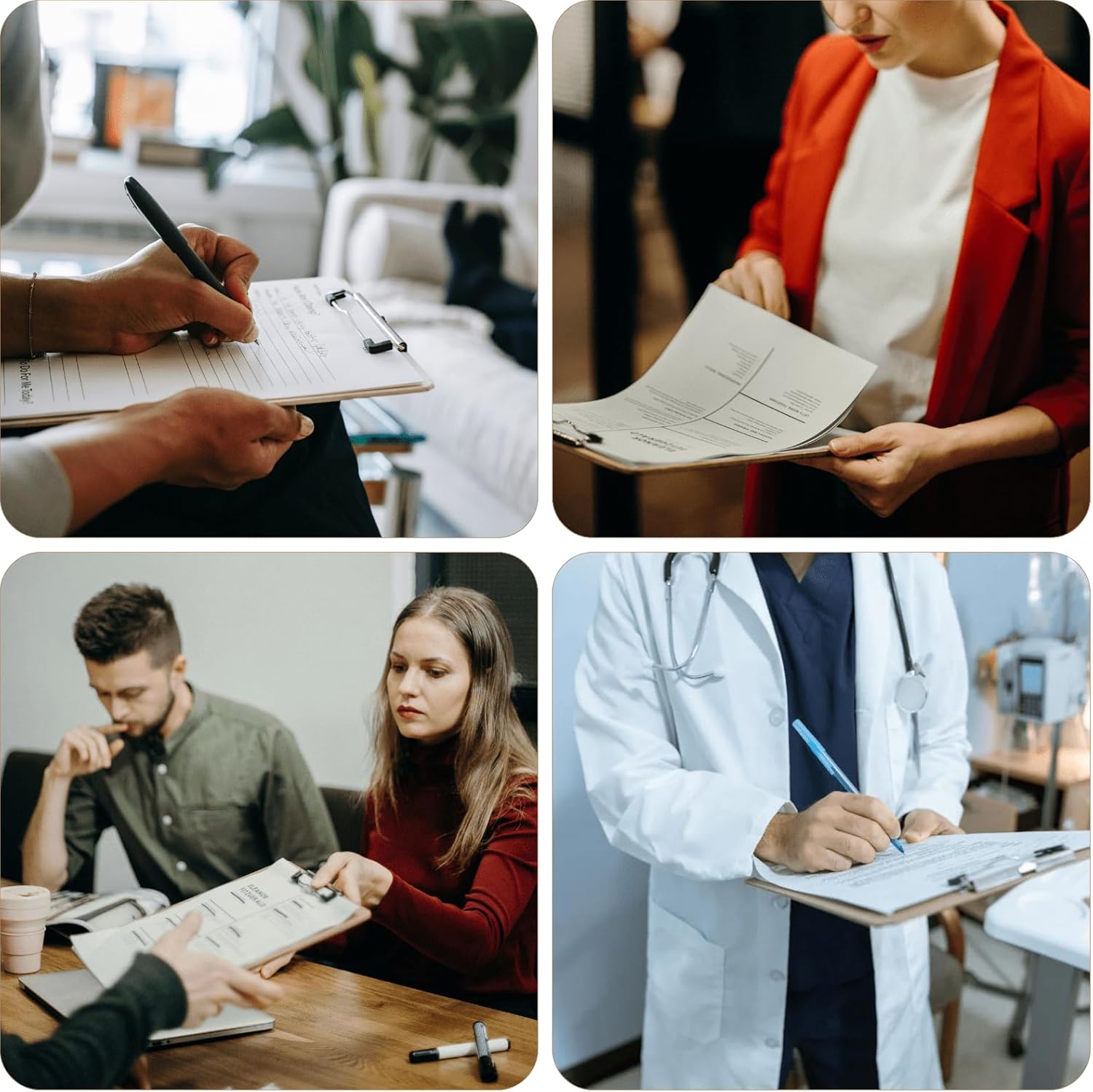 YOUEON 20 Pack Hardboard Office Clipboards, 9 x 12.5 Inch Letter Size Clipboard with Low Profile Clip & Hangable Loop, Clip Boards for Home Office School Hospital Supplies - Image 8