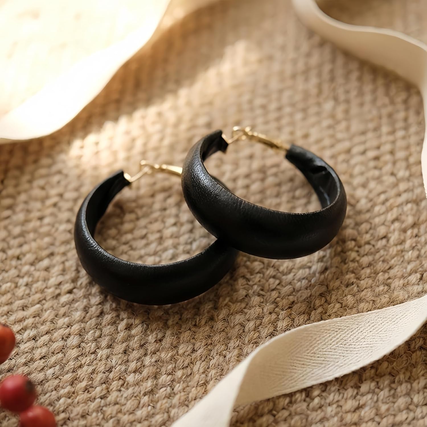Chunky Large Leather Earrings for Charm Women, Rogue Orbit