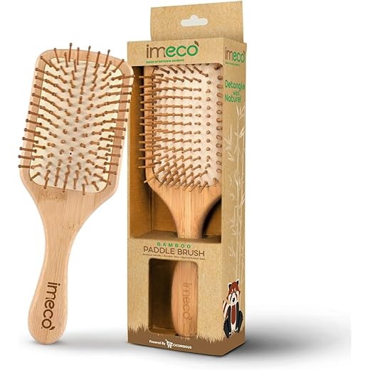 IMECO Bamboo Paddle Hairbrush