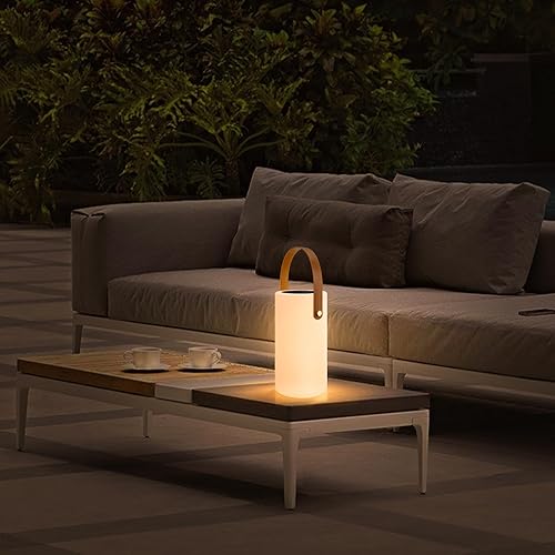 Miniatura 7 de uuffoo Lámpara de mesa solar para exteriores, carga solar blanca cálida y carga USB, lámpara inalámbrica con control remoto, 8 colores RGB, lámpara