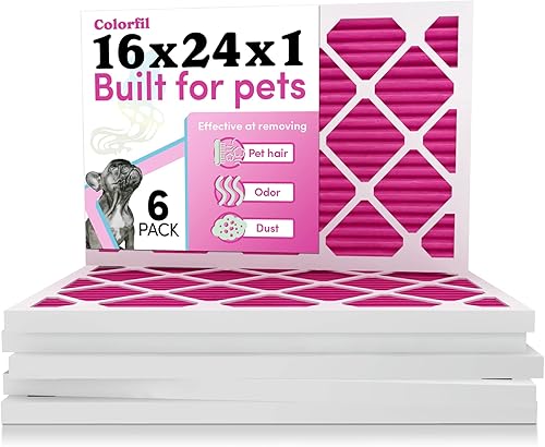 Miniatura 42 de Colorfil - Filtro de aire de 18 x 18 x 1 pulgadas, filtros que cambian de color para olores de gatos y perros, filtro de aire acondicionado MERV 8