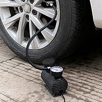 Vista 2 de Fiudx Compresor de aire del inflador de neumáticos,Bomba de aire de 12V para neumáticos de coche,Bomba de neumático portátil con manómetro