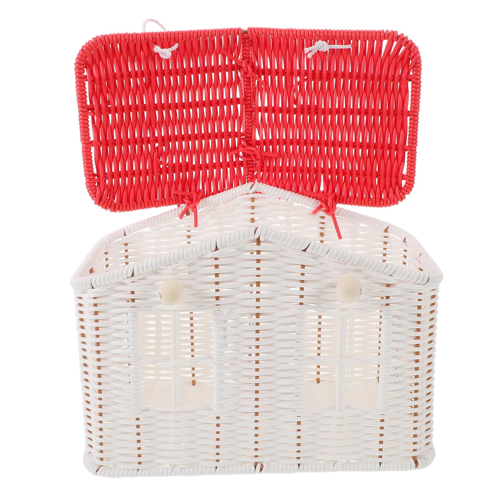 Dekorativer Kleiner Picknickkorb aus Gewebtem Kunststoff mit Griff Rustikaler Handgeflochtener Weidenkorb im Vintage Stil für Hochzeiten Gastgeschenke und Picknick