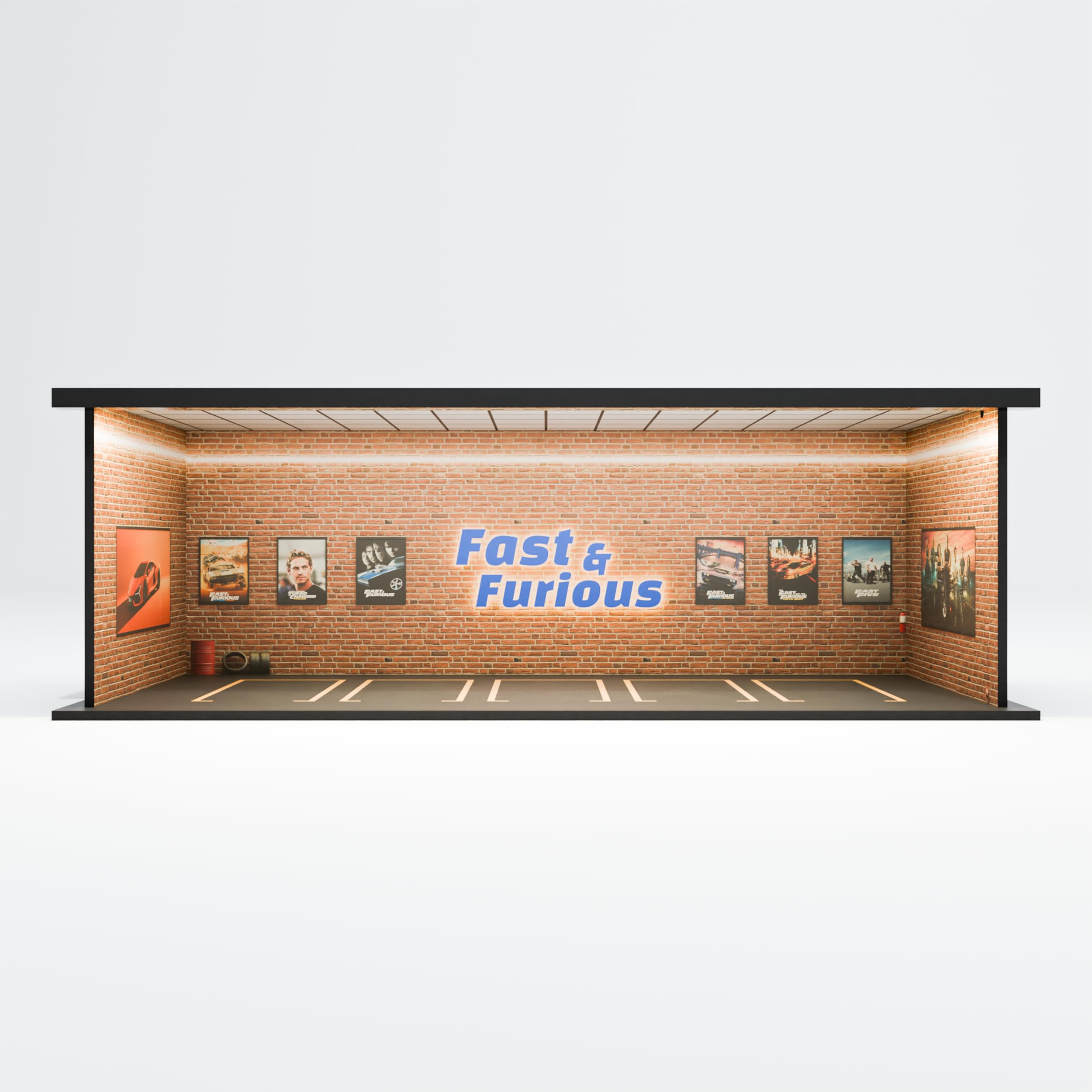 Garage64 Fast and Furious Garage 1:64 Acrylic Display Garage with