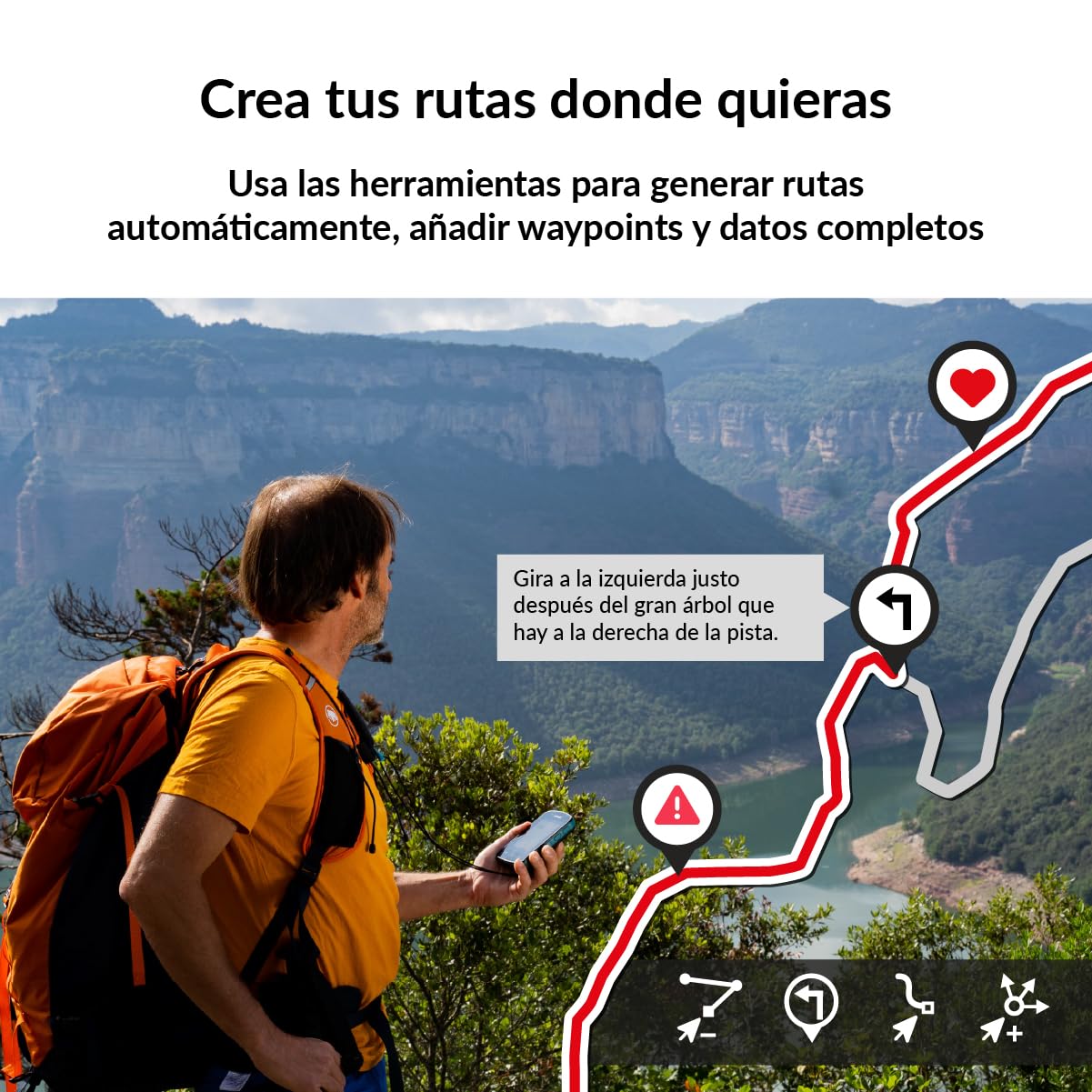 TwoNav Terra (64 GB) + Mapa Completo España IGN Topo 1:25.000 Instalado, GPS con Pantalla Amplia 3.7 Pulgadas para montaña, Senderismo, MTB, Bicicleta