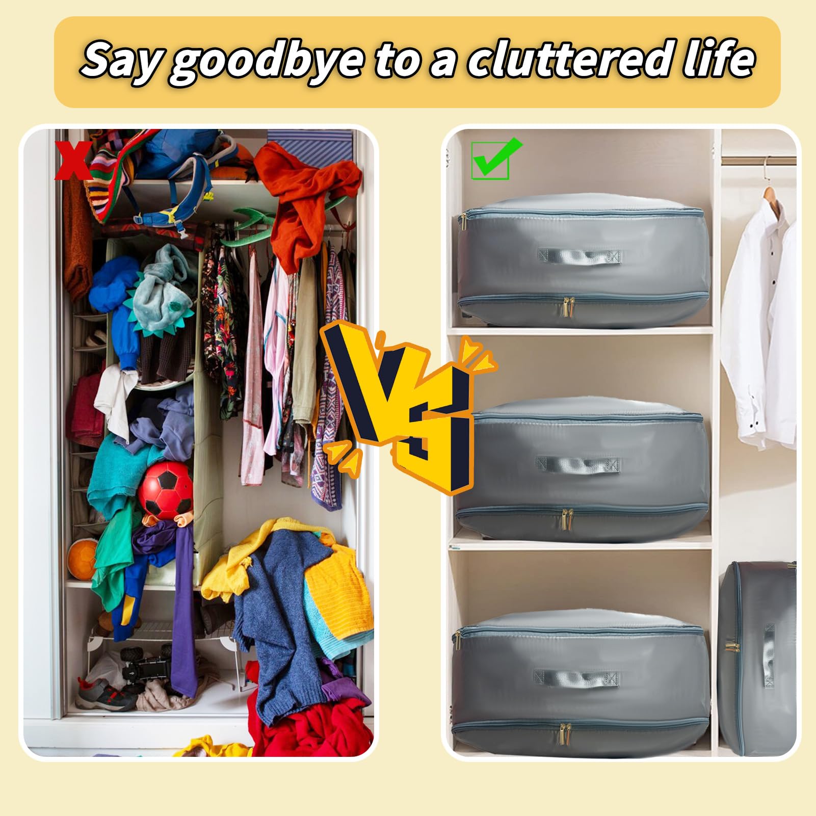 1 Jeu Sac De Compression De Couette Sacs Économiseur D'Espace De Scelleur Sous Vide Sacs Sous