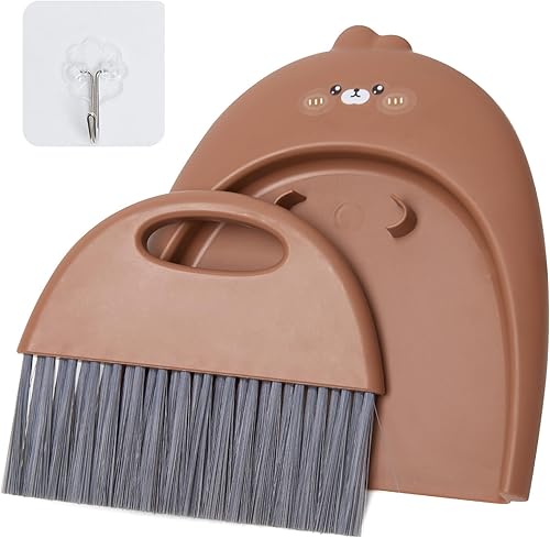 Juego de mini recogedor y cepillo, pequeño molde de mano con escoba limpia para el hogar, cocina, escritorio, sofá, teclado, mesa y jaulas para