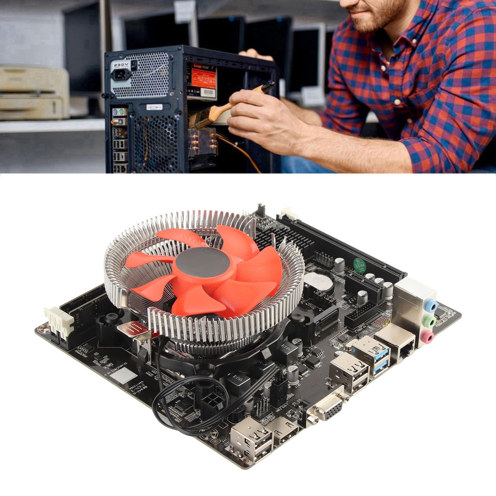 Hidyliu Juego de Placa Base B75, CPU I5 3470, 8 GB DDR3 RAM, Combo de CPU con Ventilador de Refrigeración, para Computadora de Escritorio y PC